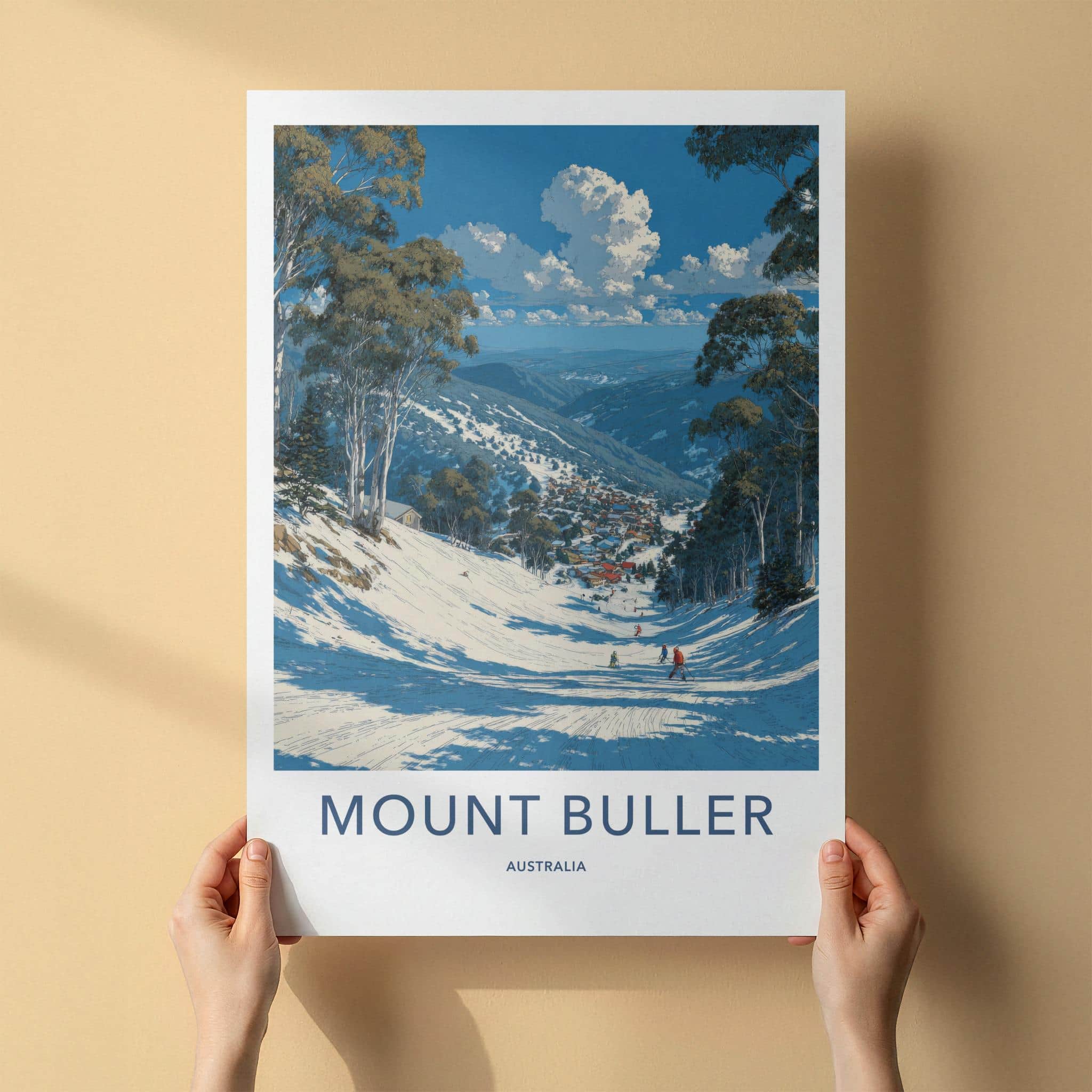 Mount Buller Poster - Australia Travel Art - Alpine Ski Village Wall Decor