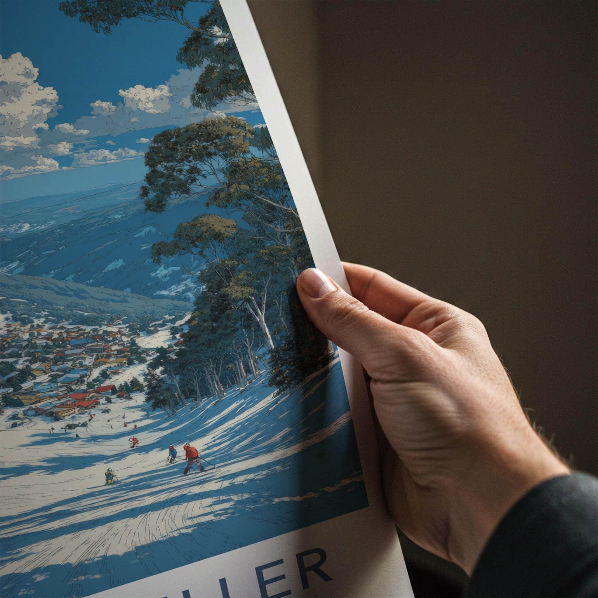 Mount Buller Poster - Australia Travel Art - Alpine Ski Village Wall Decor