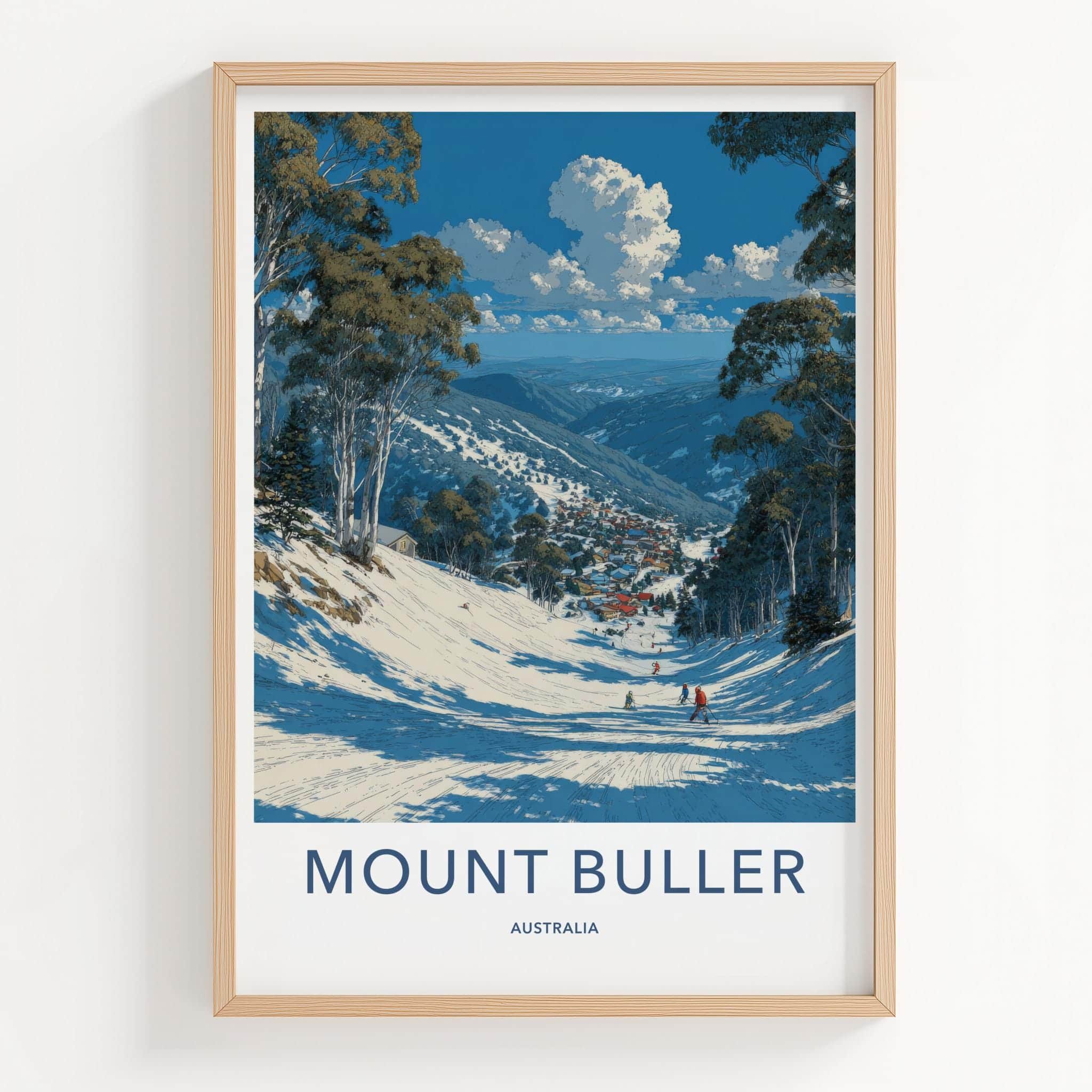 Mount Buller Poster - Australia Travel Art - Alpine Ski Village Wall Decor