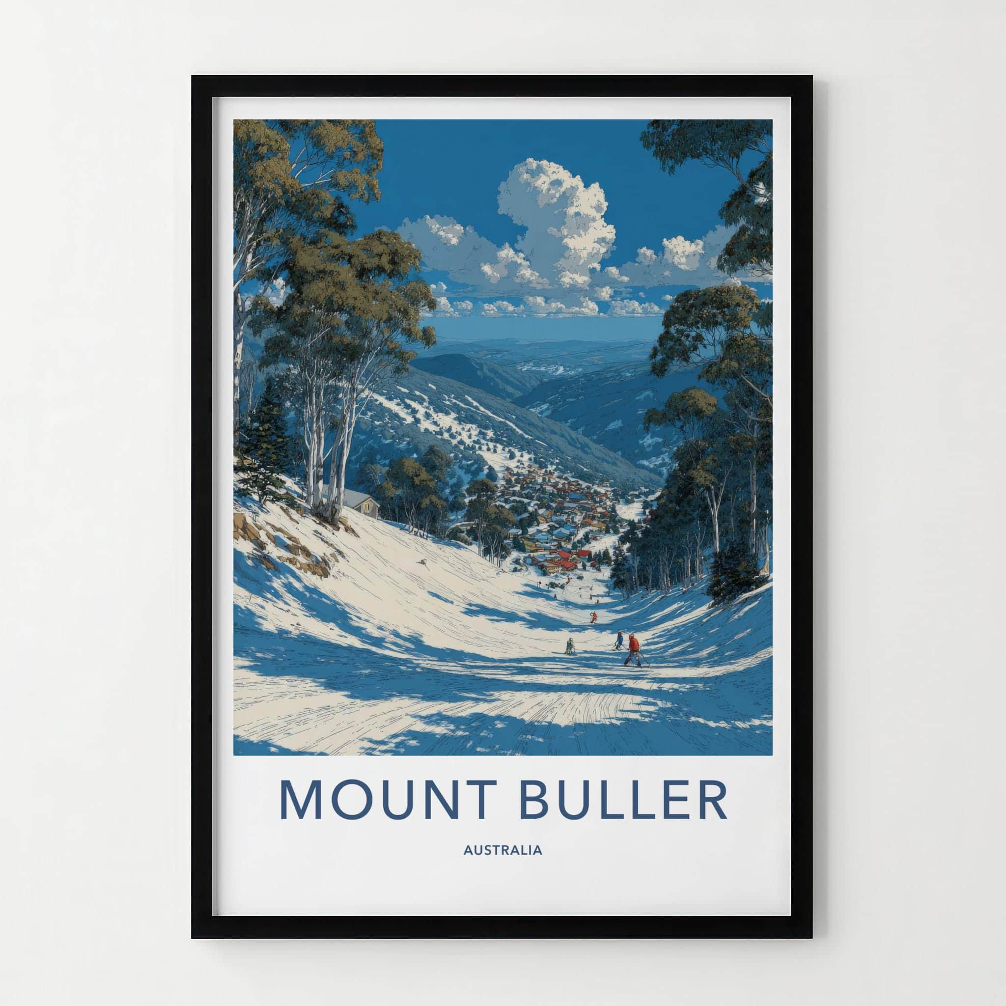 Mount Buller Poster - Australia Travel Art - Alpine Ski Village Wall Decor