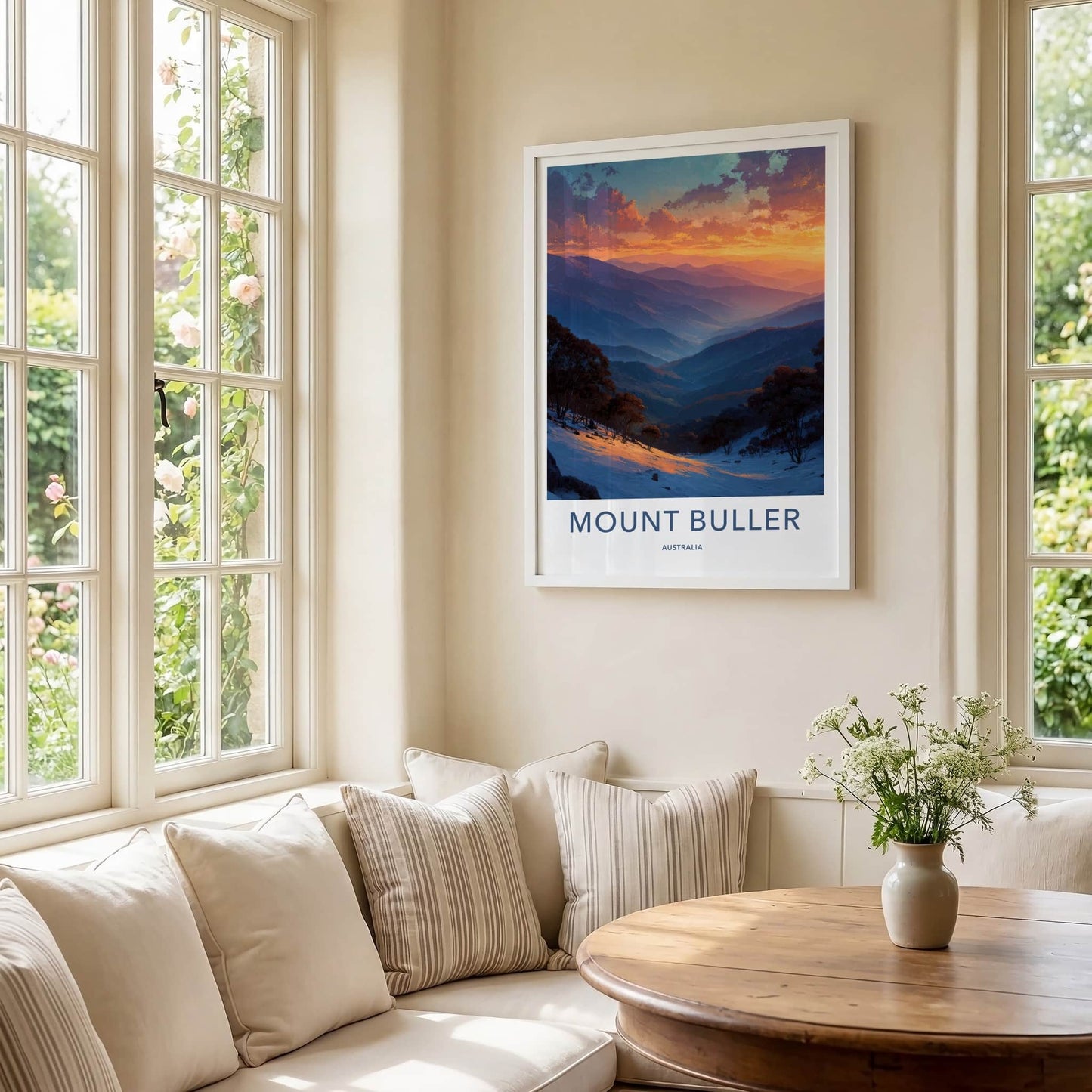 Mount Buller Poster - Australia Travel Art - Snowy Mountain Valley Home Decor