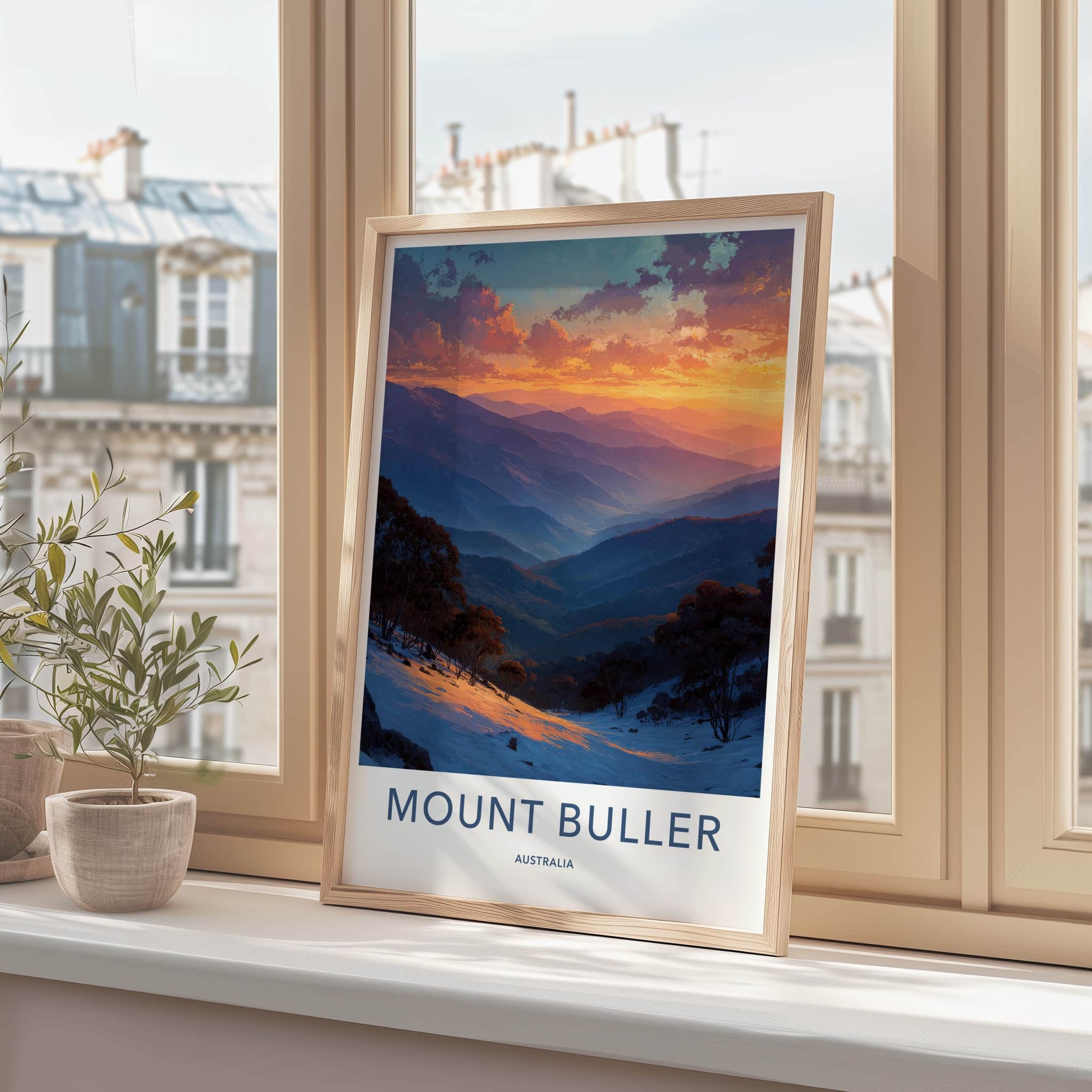 Mount Buller Poster - Australia Travel Art - Snowy Mountain Valley Home Decor