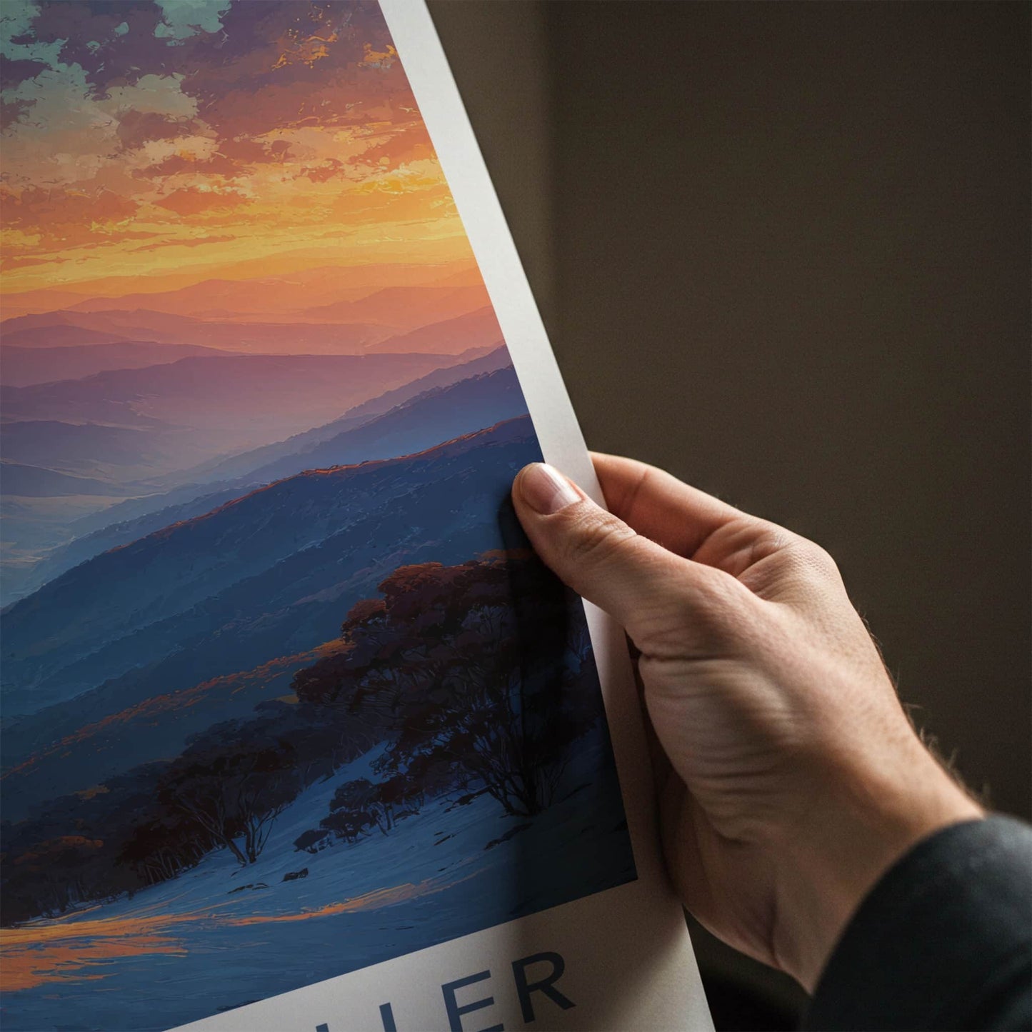 Mount Buller Poster - Australia Travel Art - Snowy Mountain Valley Home Decor