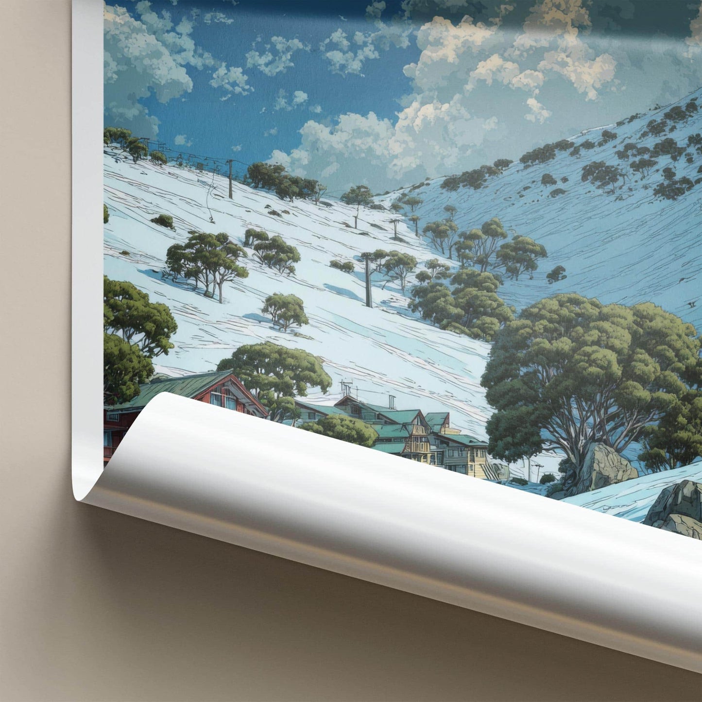 Mount Buller Poster - Australia Travel Art - Snowy Mountain Village Home Decor