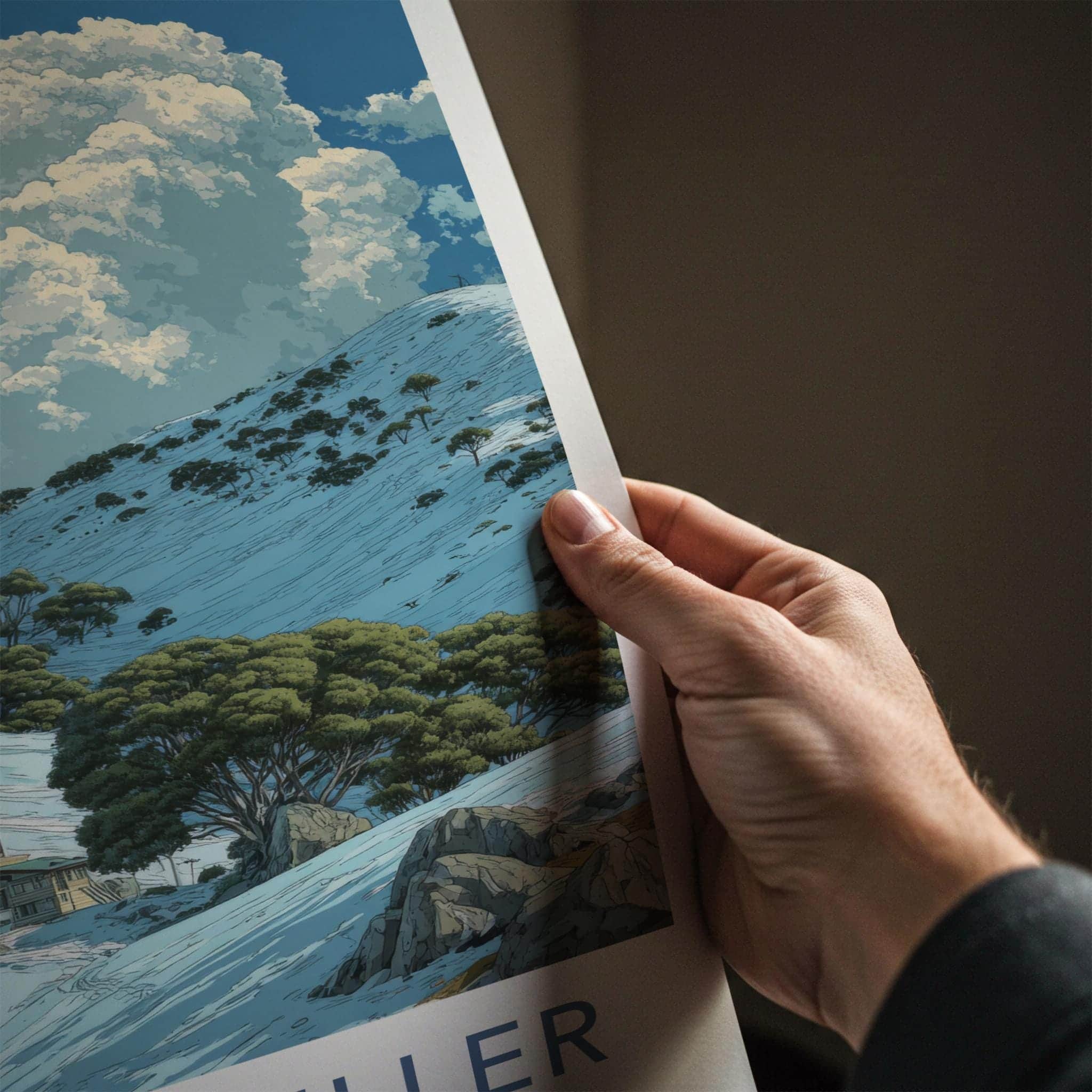 Mount Buller Poster - Australia Travel Art - Snowy Mountain Village Home Decor