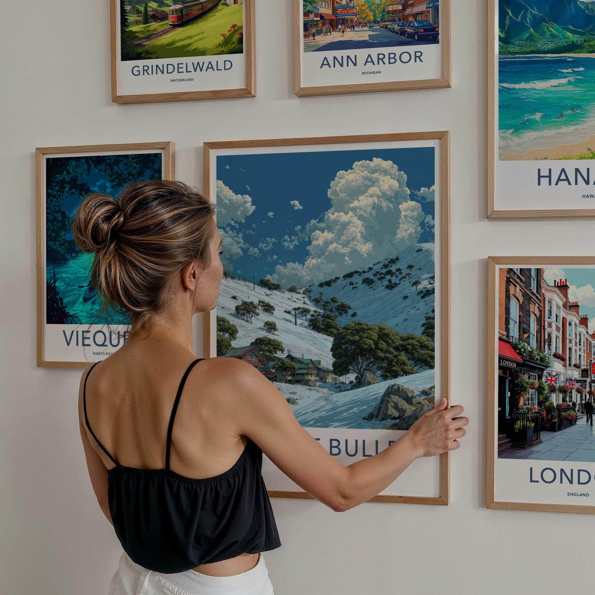 Mount Buller Poster - Australia Travel Art - Snowy Mountain Village Home Decor