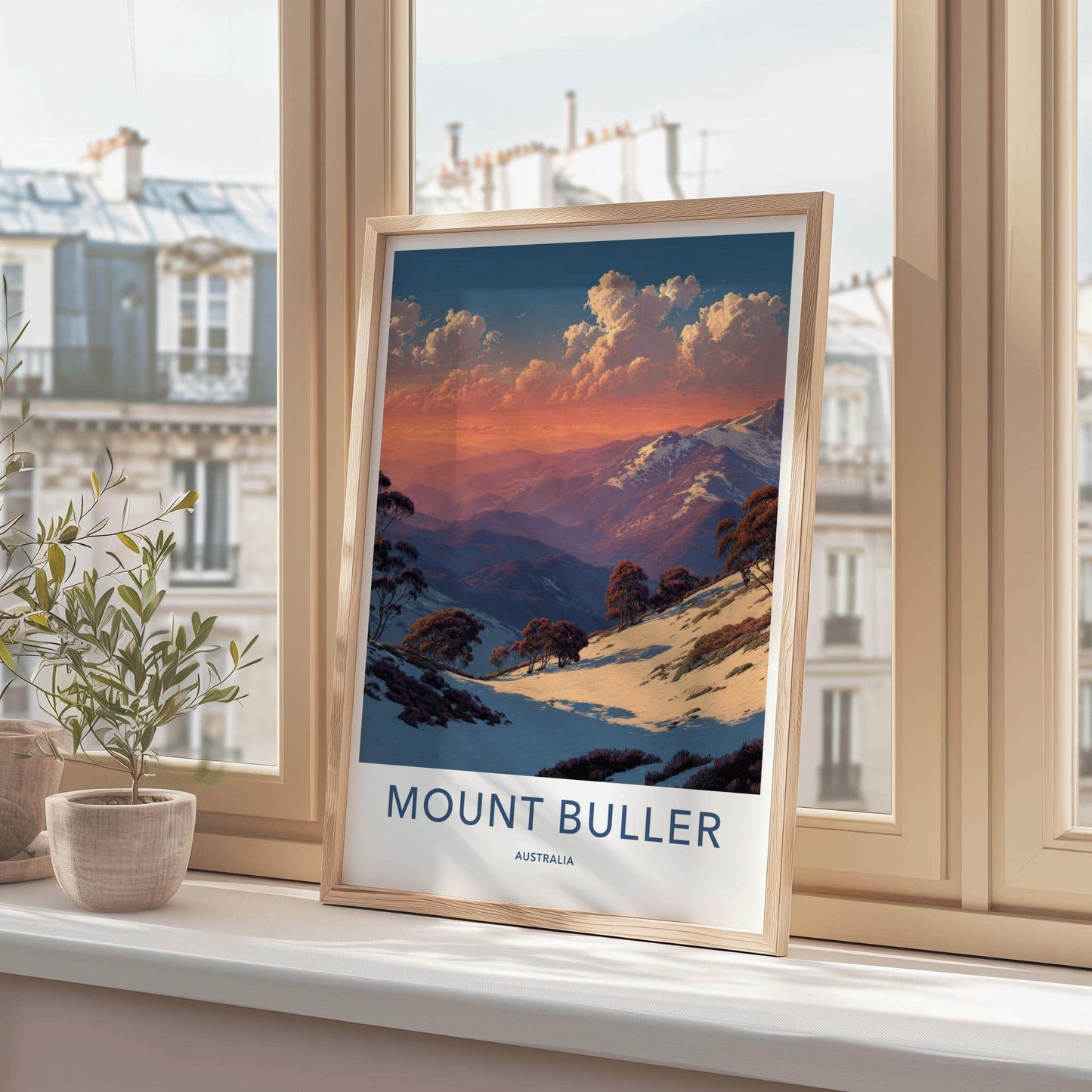 Mount Buller Poster - Australia Wall Art - Mountain Trees Sunset Home Decor