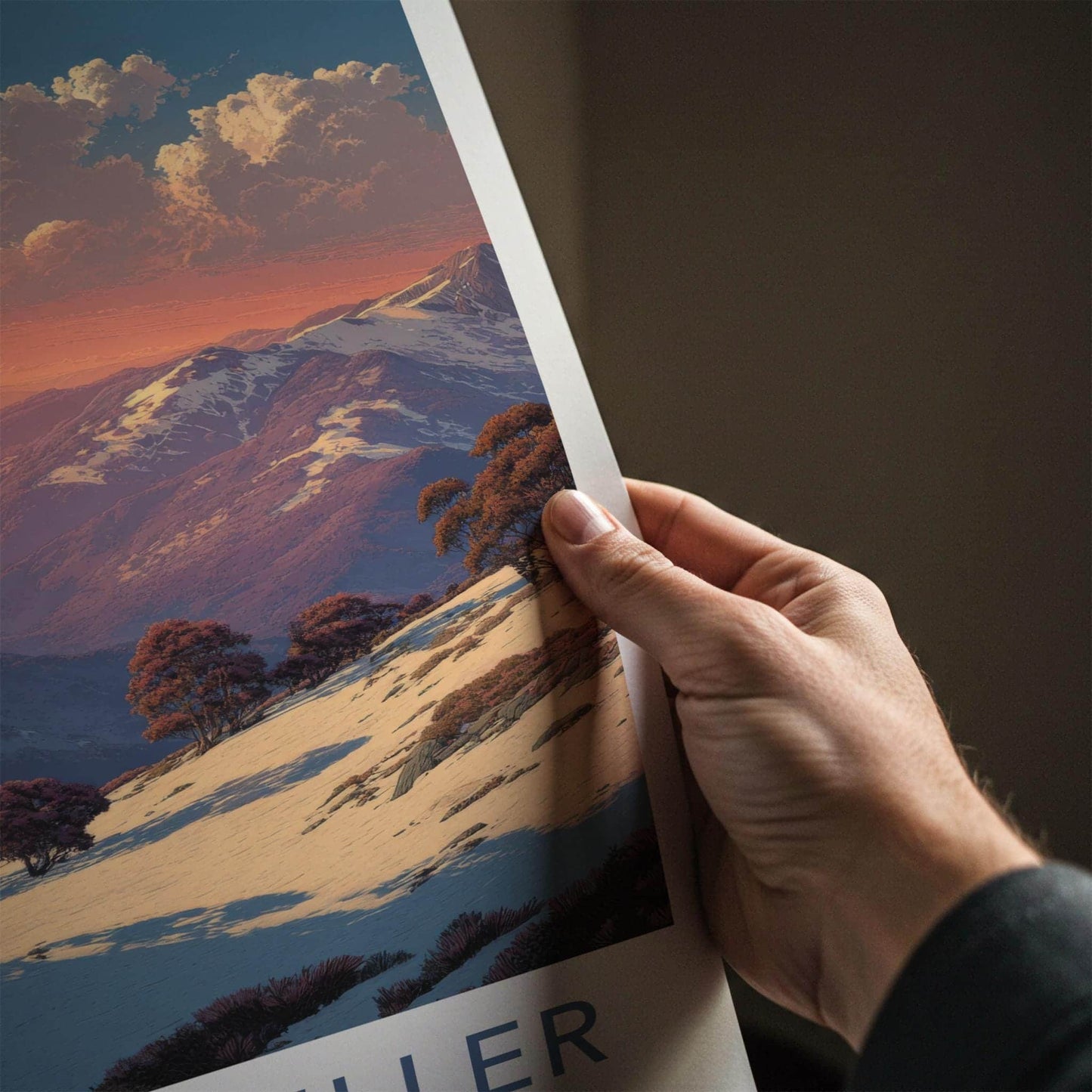 Mount Buller Poster - Australia Wall Art - Mountain Trees Sunset Home Decor