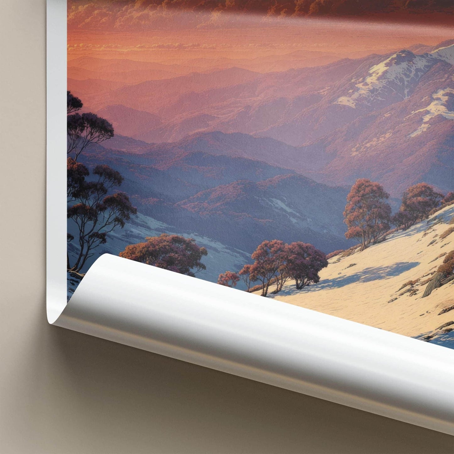 Mount Buller Poster - Australia Wall Art - Mountain Trees Sunset Home Decor