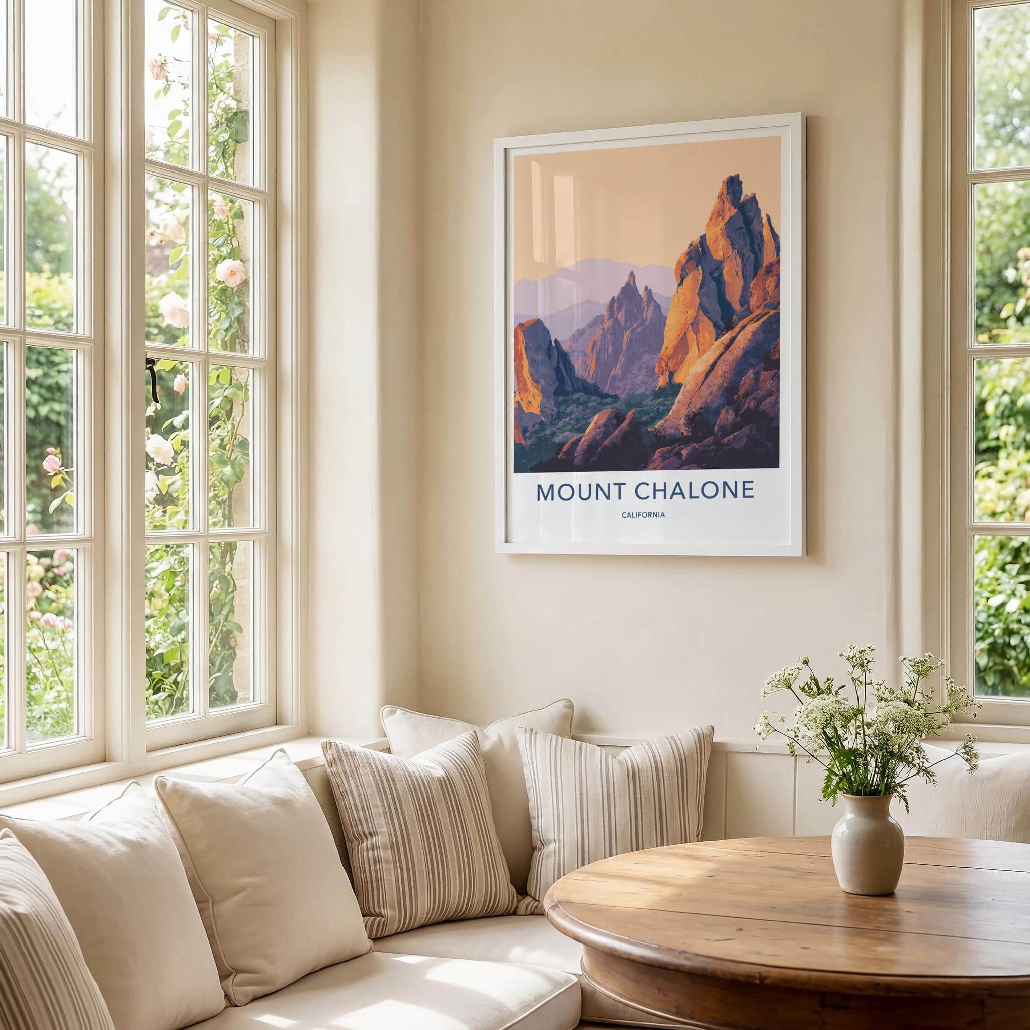 Mount Chalone Poster - California Travel Art - Jagged Canyon View Home Decor
