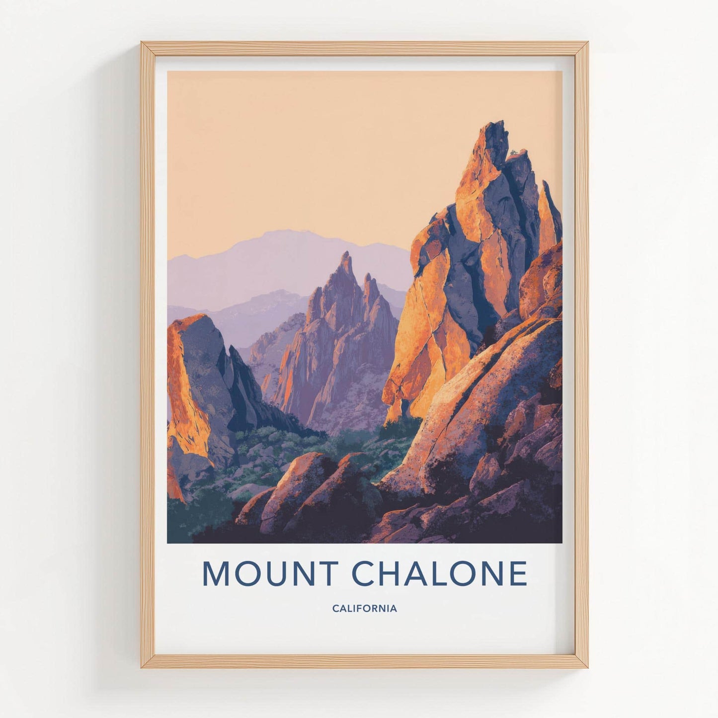 Mount Chalone Poster - California Travel Art - Jagged Canyon View Home Decor