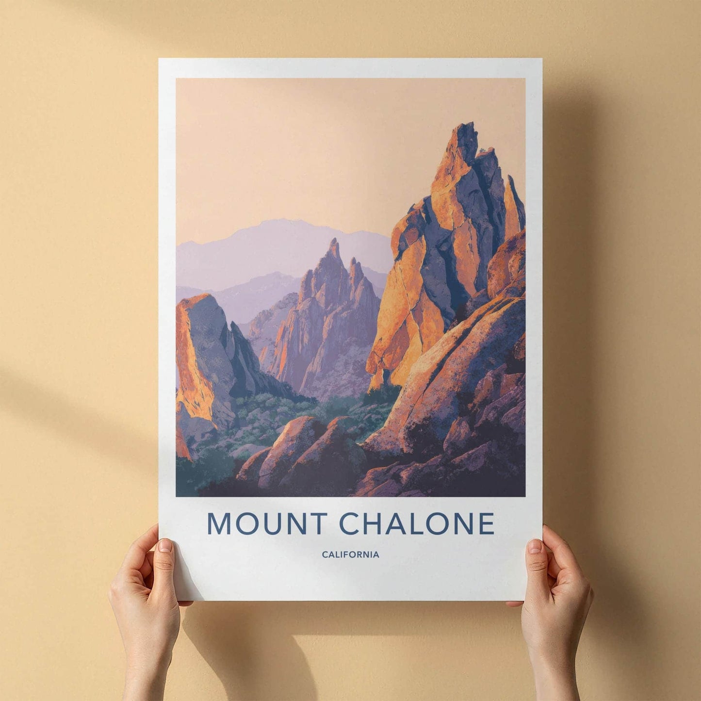 Mount Chalone Poster - California Travel Art - Jagged Canyon View Home Decor