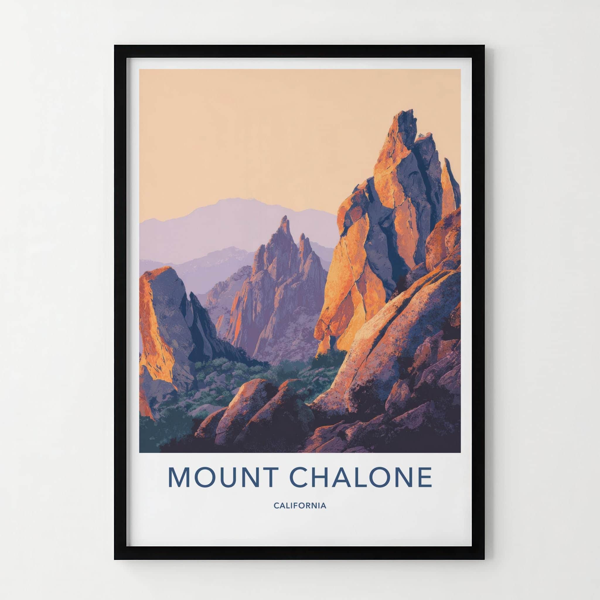 Mount Chalone Poster - California Travel Art - Jagged Canyon View Home Decor