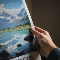 Mount Cook Poster - New Zealand Travel Art - Mountain Lake Reflection Home Decor
