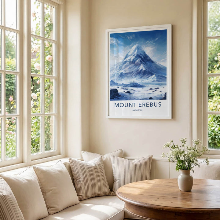 Mount Erebus Poster - Antarctica Travel Art - Frozen Volcanic Landscape Home Decor