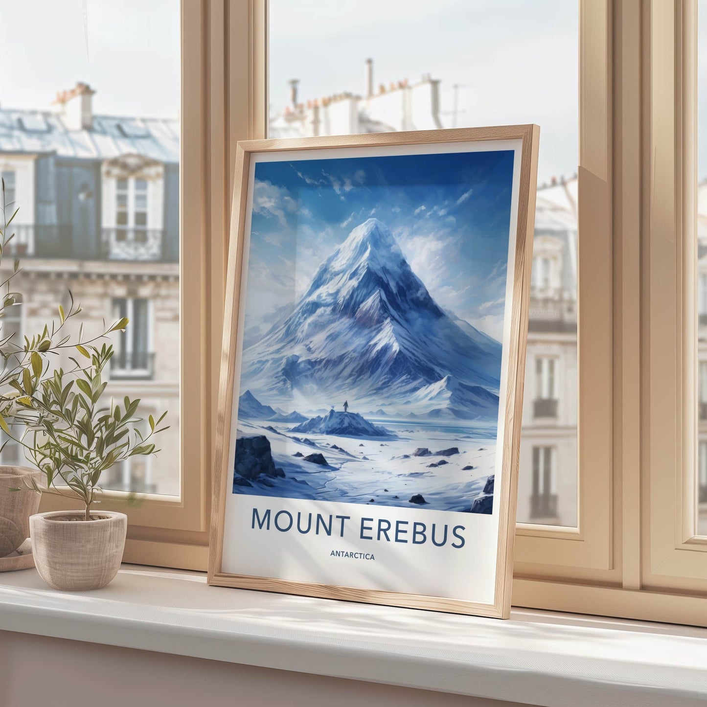 Mount Erebus Poster - Antarctica Travel Art - Frozen Volcanic Landscape Home Decor