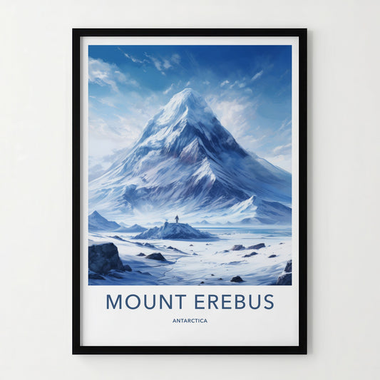 Mount Erebus Poster - Antarctica Travel Art - Frozen Volcanic Landscape Home Decor
