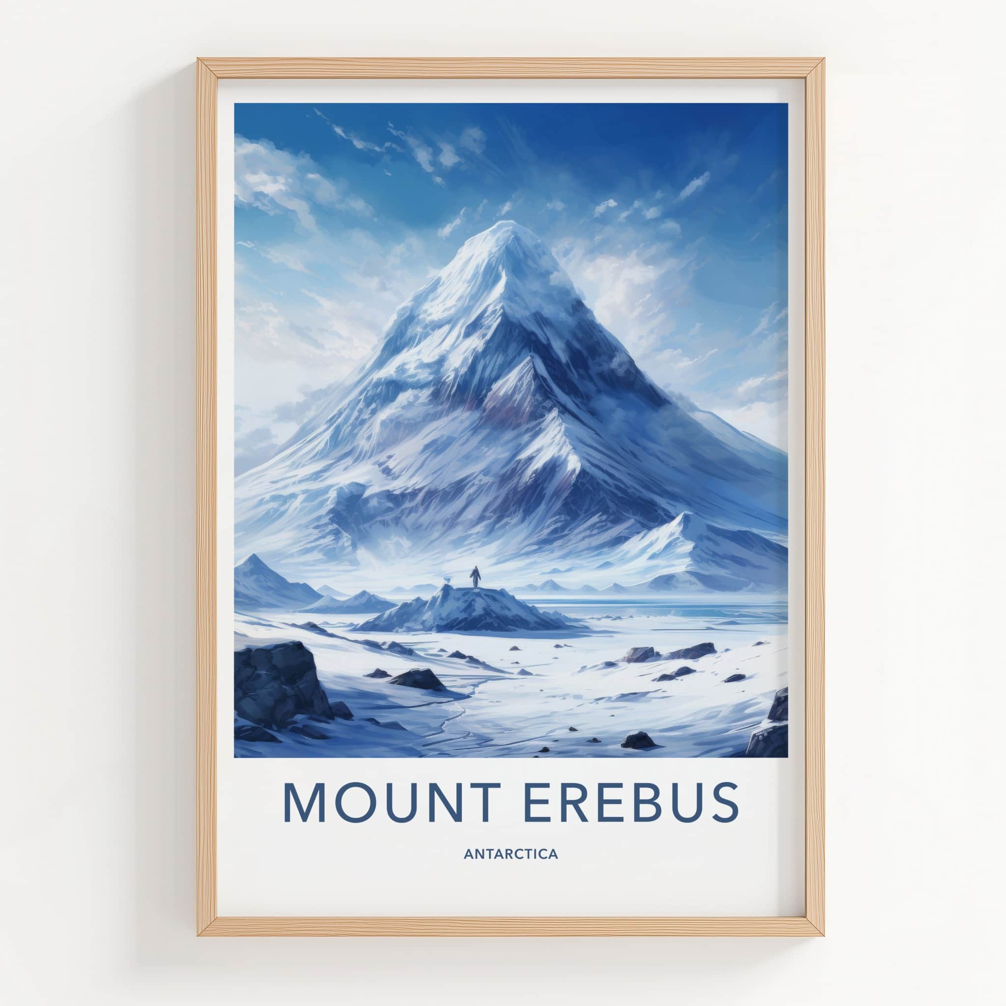 Mount Erebus Poster - Antarctica Travel Art - Frozen Volcanic Landscape Home Decor