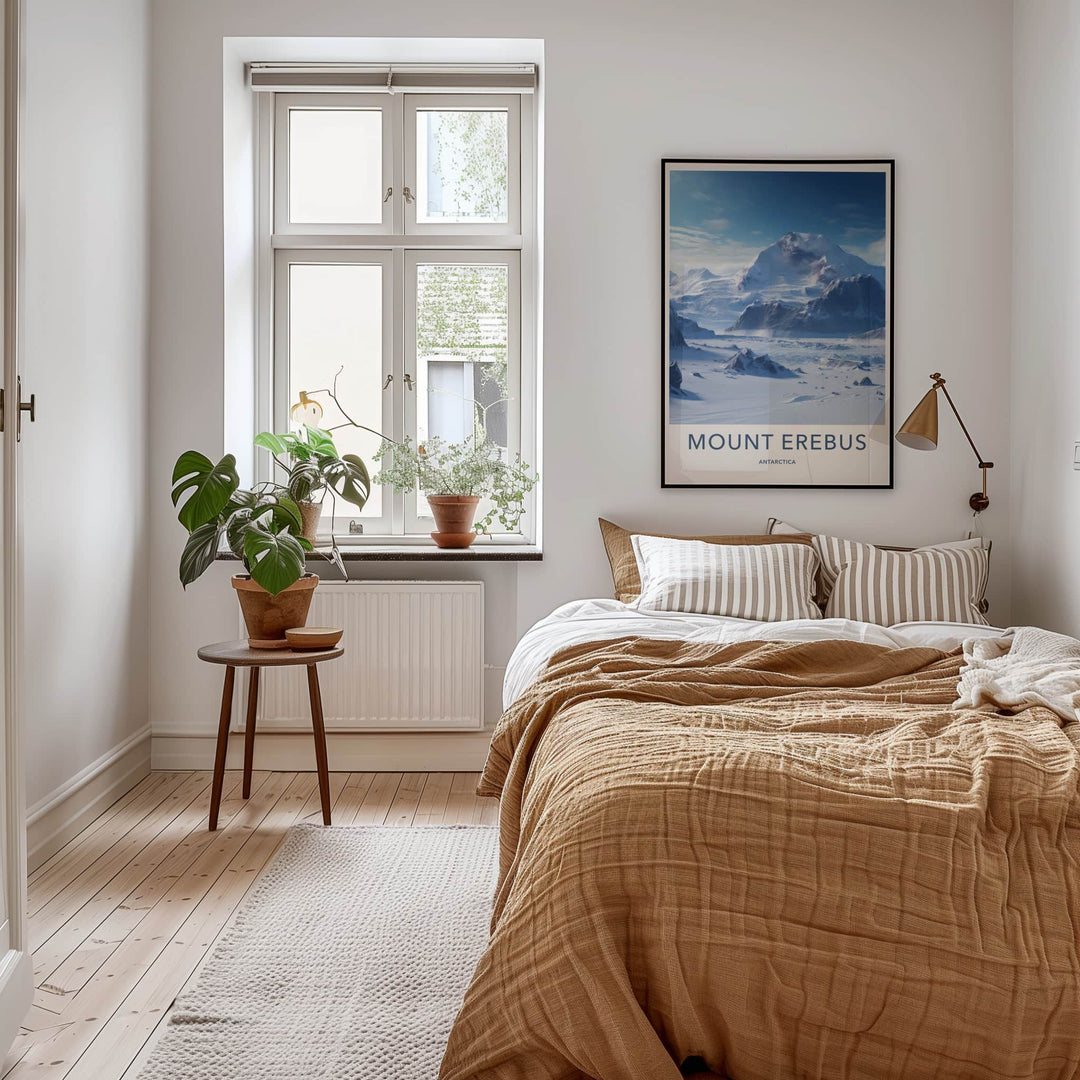 Mount Erebus Poster - Antarctica Travel Art - Snowy Mountain Landscape Home Decor