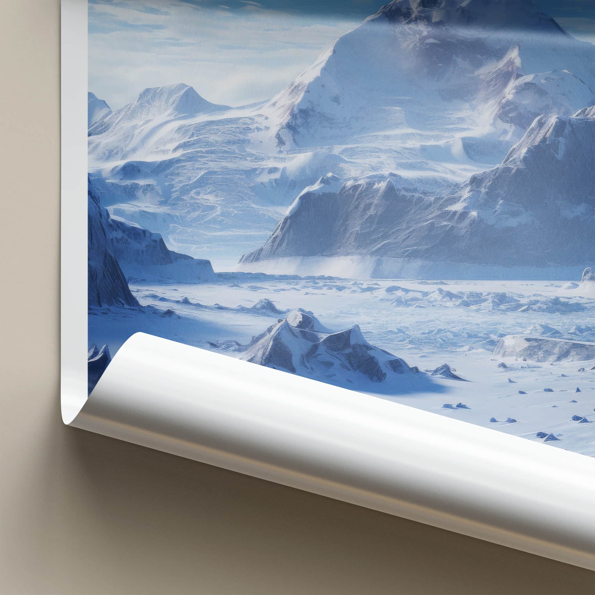 Mount Erebus Poster - Antarctica Travel Art - Snowy Mountain Landscape Home Decor