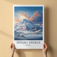 Mount Erebus Poster - Antarctica Travel Art - Vast Snowy Expanse Home Decor