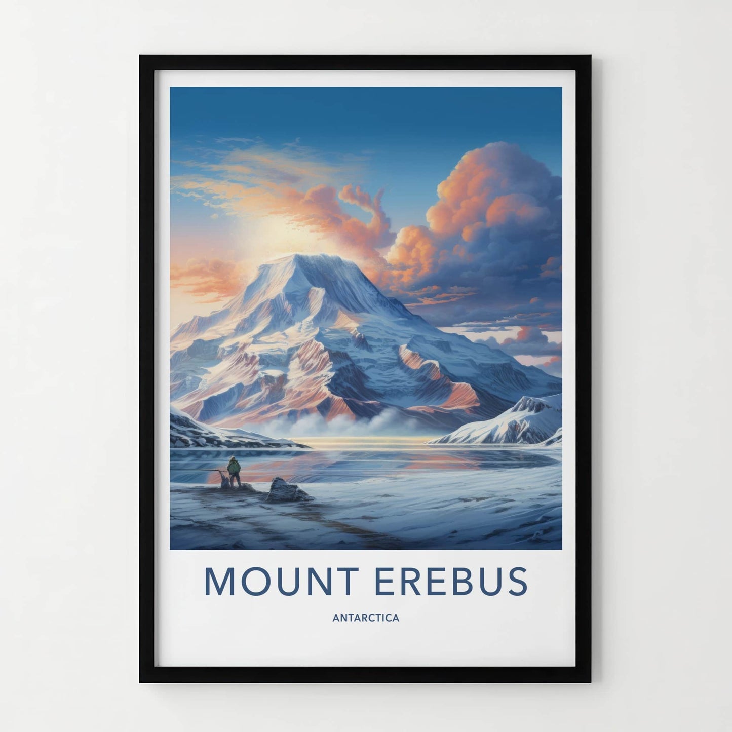 Mount Erebus Poster - Antarctica Travel Art - Vast Snowy Expanse Home Decor