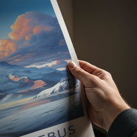 Mount Erebus Poster - Antarctica Travel Art - Vast Snowy Expanse Home Decor