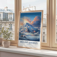 Mount Erebus Poster - Antarctica Travel Art - Vast Snowy Expanse Home Decor
