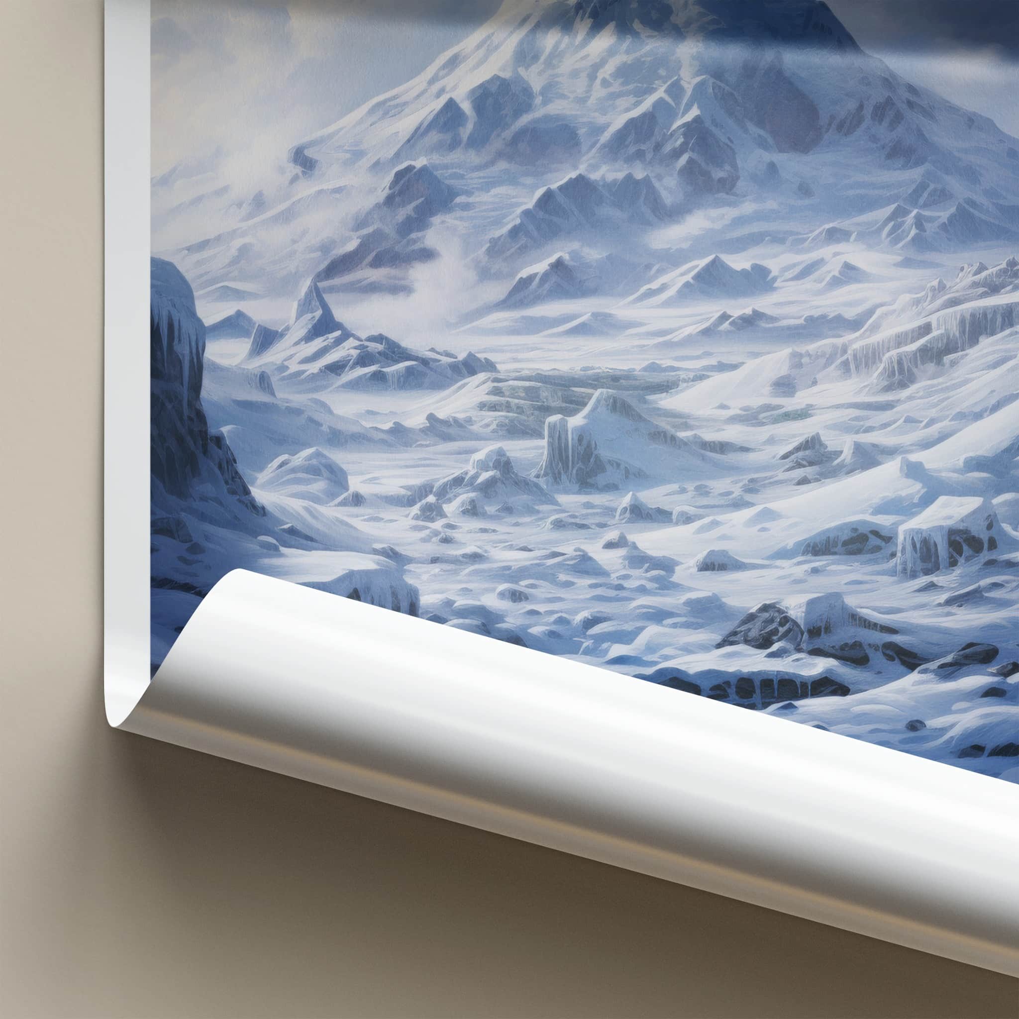 Mount Erebus Poster - Antarctica Wall Art - Icy Mountain Landscape Home Decor