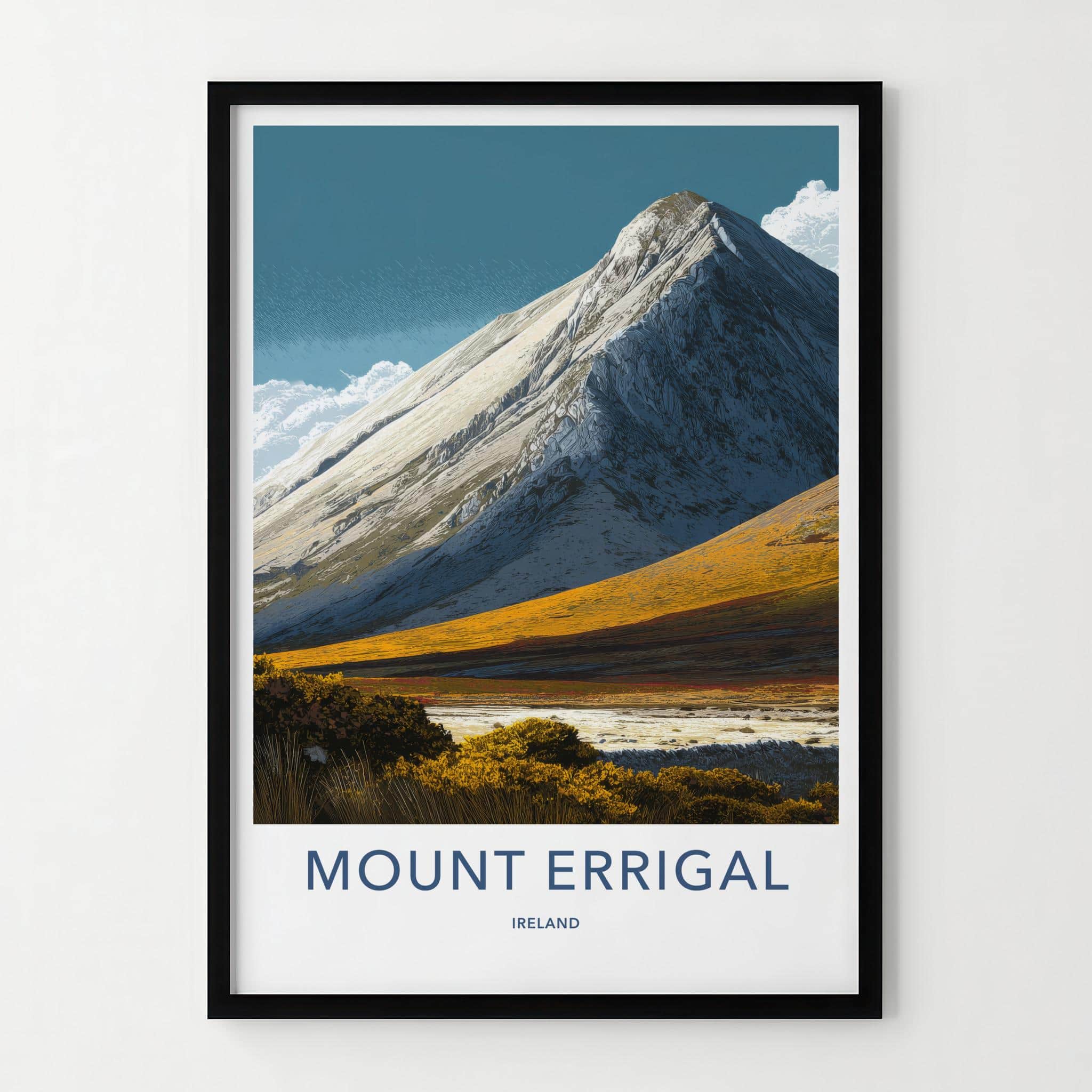 Mount Errigal Poster - Ireland Travel Art - Majestic Mountain Valley Home Decor