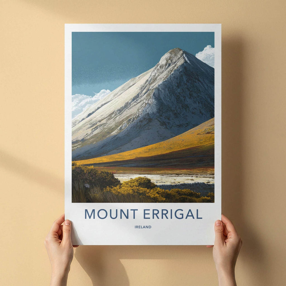 Mount Errigal Poster - Ireland Travel Art - Majestic Mountain Valley Home Decor