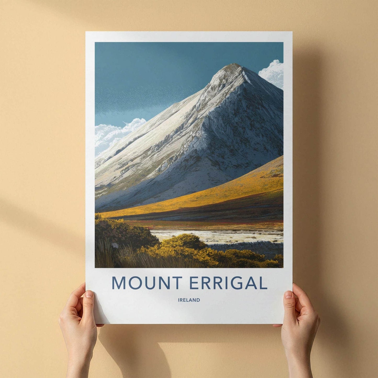 Mount Errigal Poster - Ireland Travel Art - Majestic Mountain Valley Home Decor