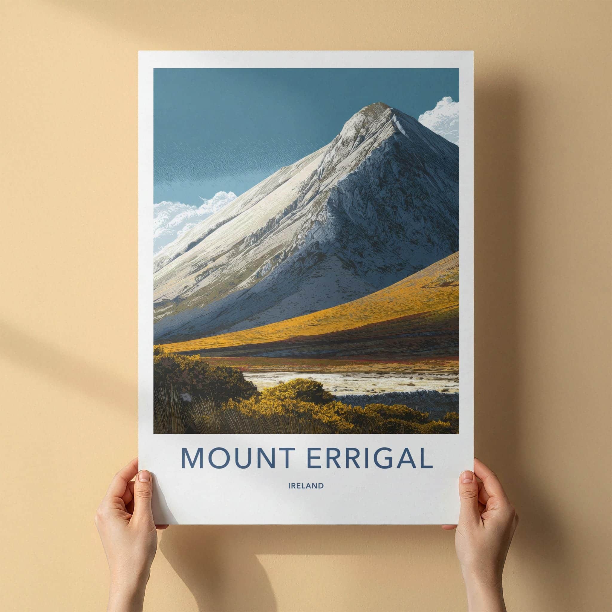 Mount Errigal Poster - Ireland Travel Art - Majestic Mountain Valley Home Decor