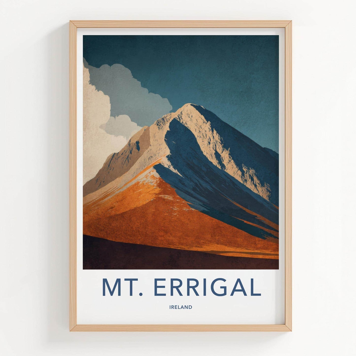 Mount Errigal Poster - Ireland Travel Art - Orange Slopes Peak Wall Decor