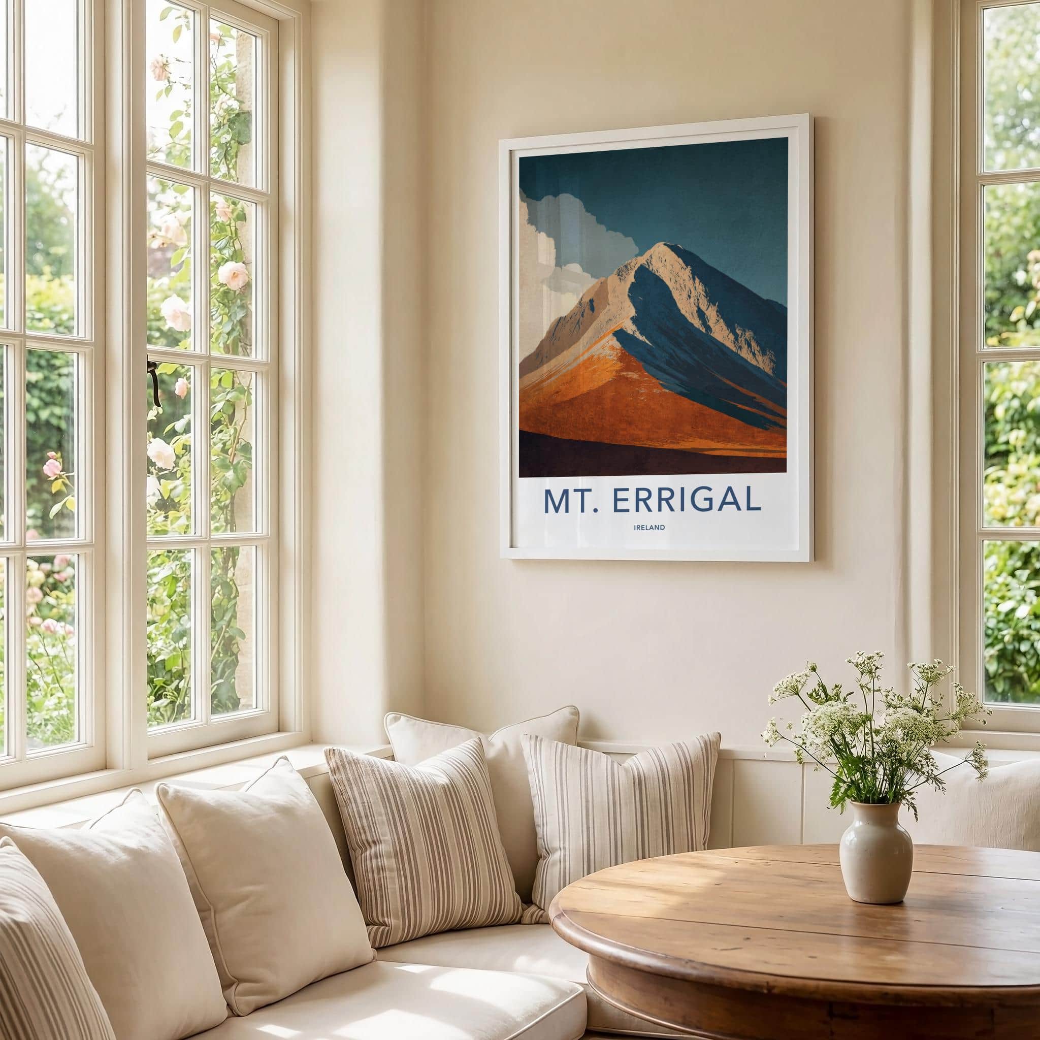 Mount Errigal Poster - Ireland Travel Art - Orange Slopes Peak Wall Decor