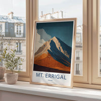 Mount Errigal Poster - Ireland Travel Art - Orange Slopes Peak Wall Decor