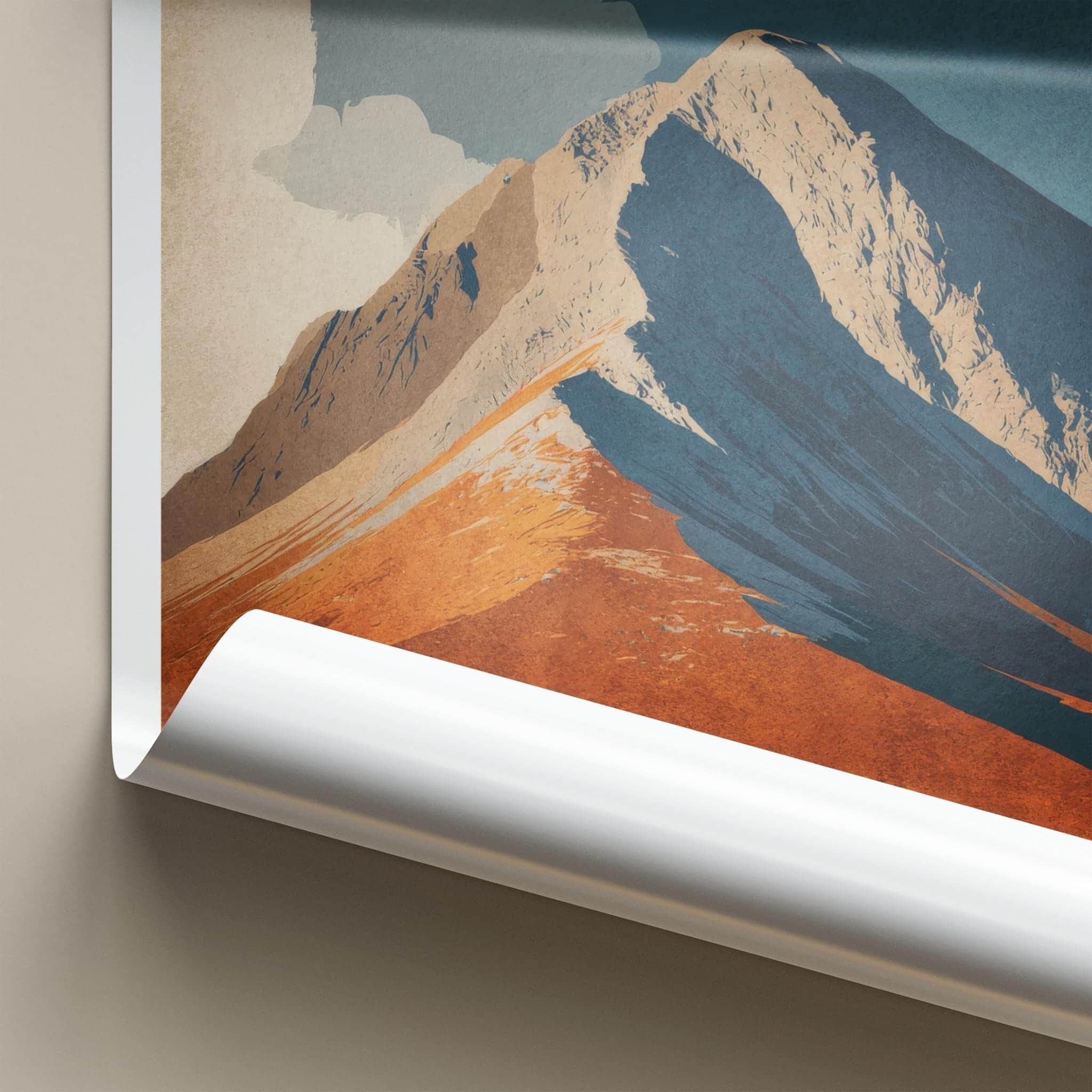 Mount Errigal Poster - Ireland Travel Art - Orange Slopes Peak Wall Decor