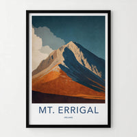 Mount Errigal Poster - Ireland Travel Art - Orange Slopes Peak Wall Decor