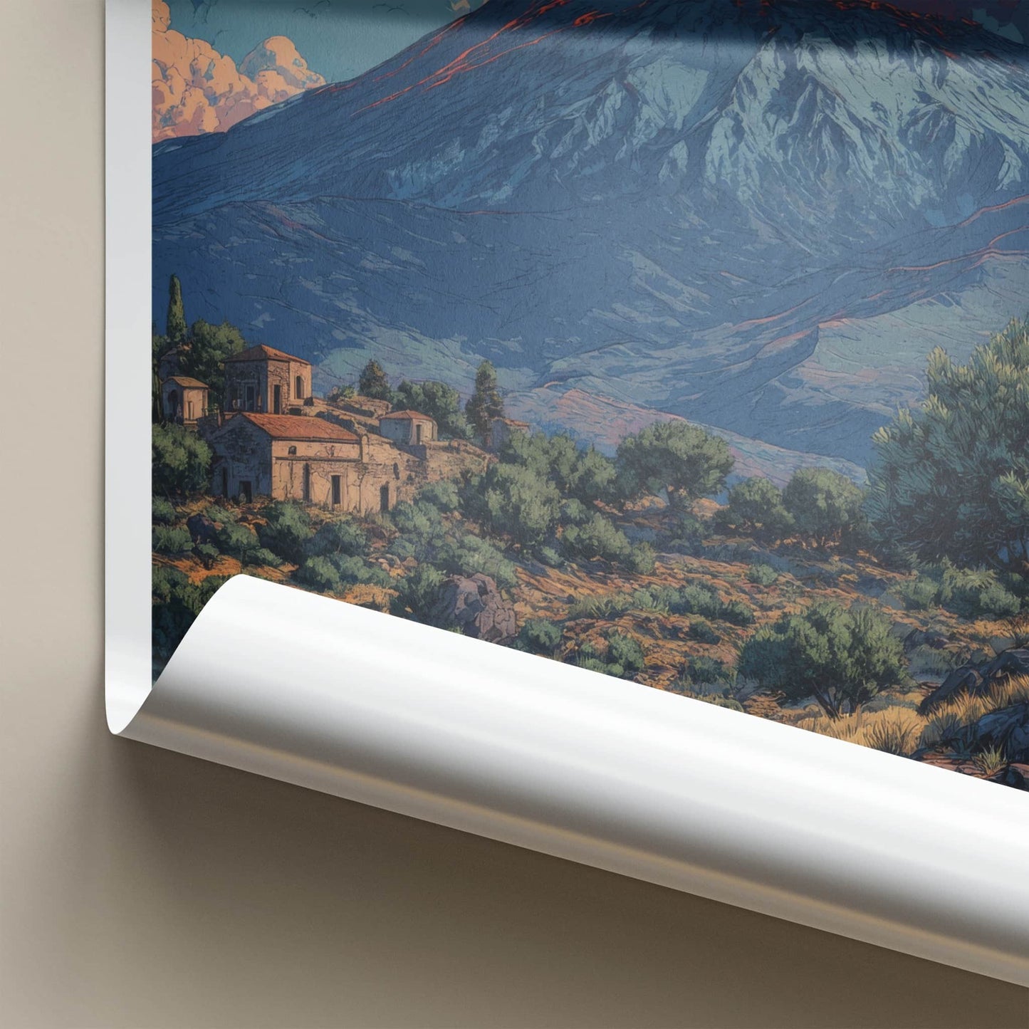 Mount Etna Poster - Italy Travel Art - Erupting Sky Peak Gift