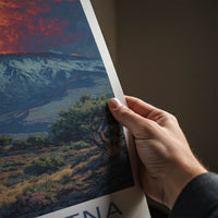 Mount Etna Poster - Italy Travel Art - Erupting Sky Peak Gift