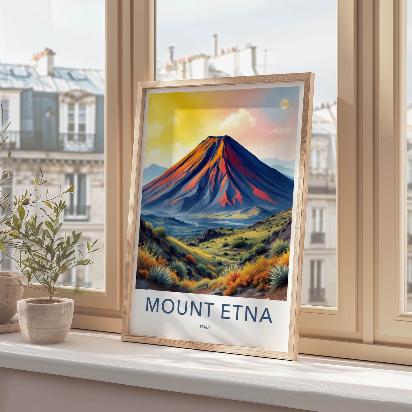 Mount Etna Poster - Italy Travel Art - Vibrant Volcanic Slopes Home Decor