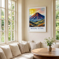 Mount Etna Poster - Italy Travel Art - Vibrant Volcanic Slopes Home Decor