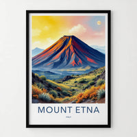 Mount Etna Poster - Italy Travel Art - Vibrant Volcanic Slopes Home Decor