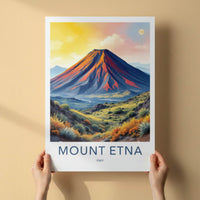 Mount Etna Poster - Italy Travel Art - Vibrant Volcanic Slopes Home Decor