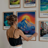 Mount Everest Poster - China Travel Art - Golden Sunset Peak Wall Decor