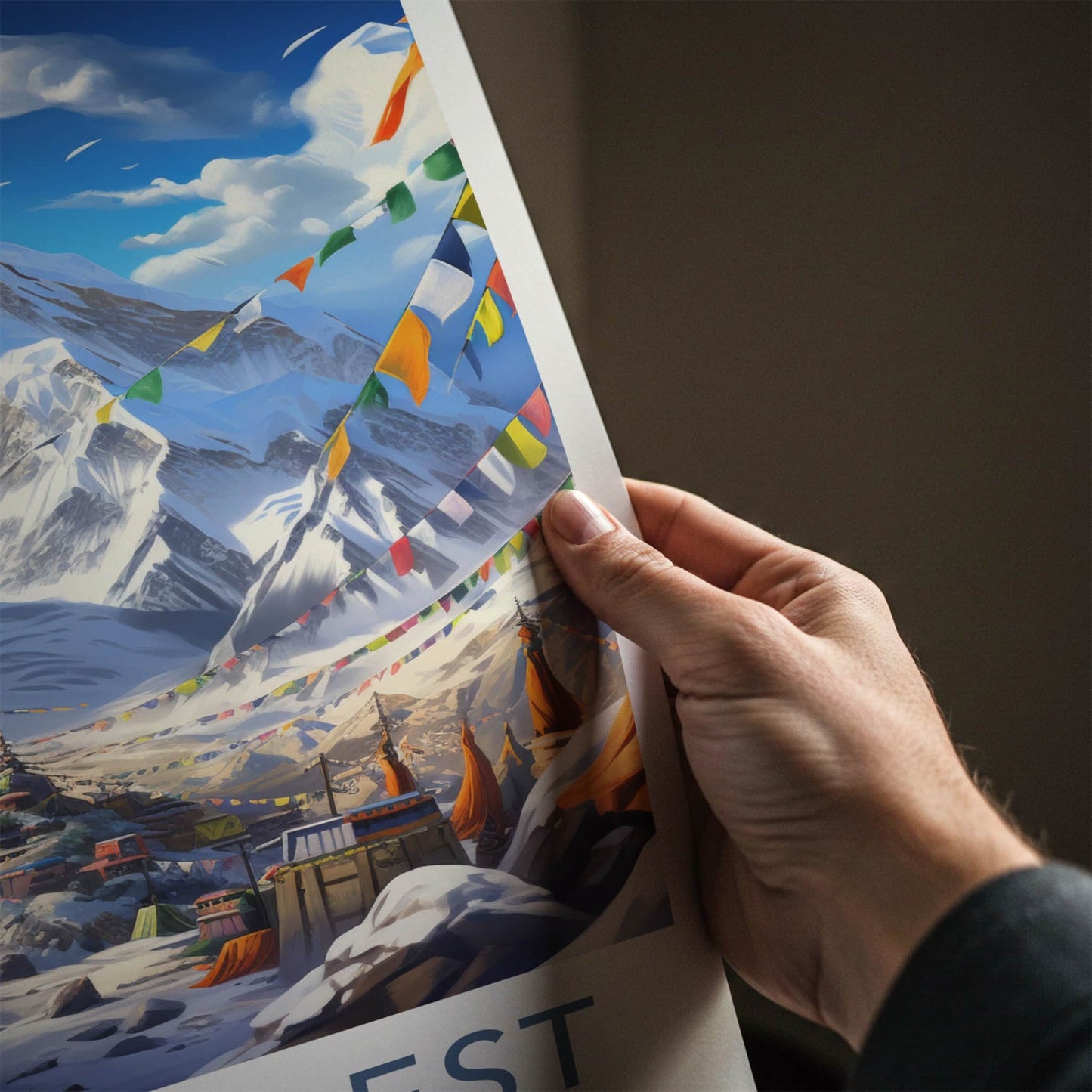 Mount Everest Poster - Nepal Travel Art - Himalayan Base Camp Wall Decor