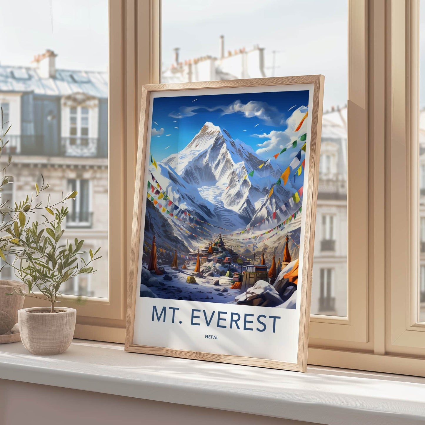 Mount Everest Poster - Nepal Travel Art - Himalayan Base Camp Wall Decor