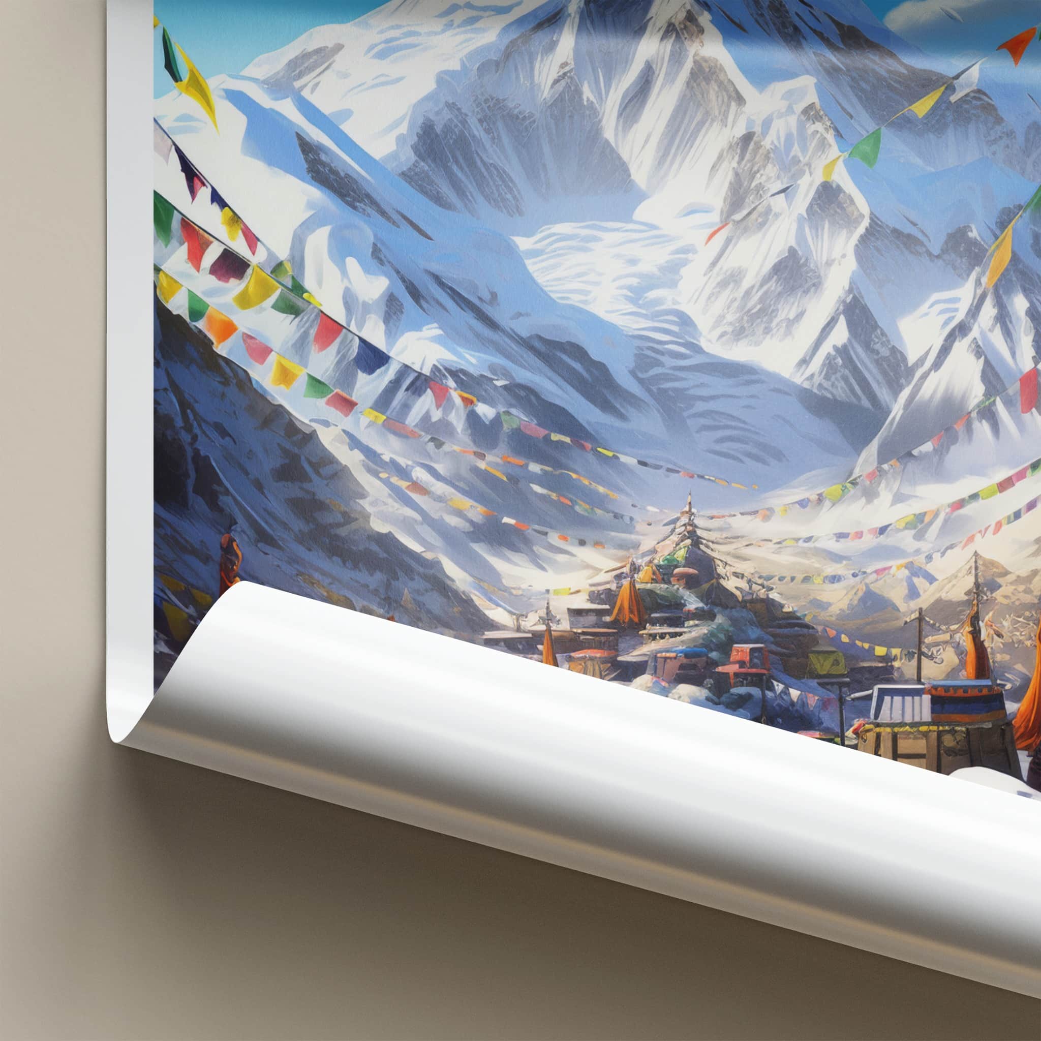 Mount Everest Poster - Nepal Travel Art - Himalayan Base Camp Wall Decor