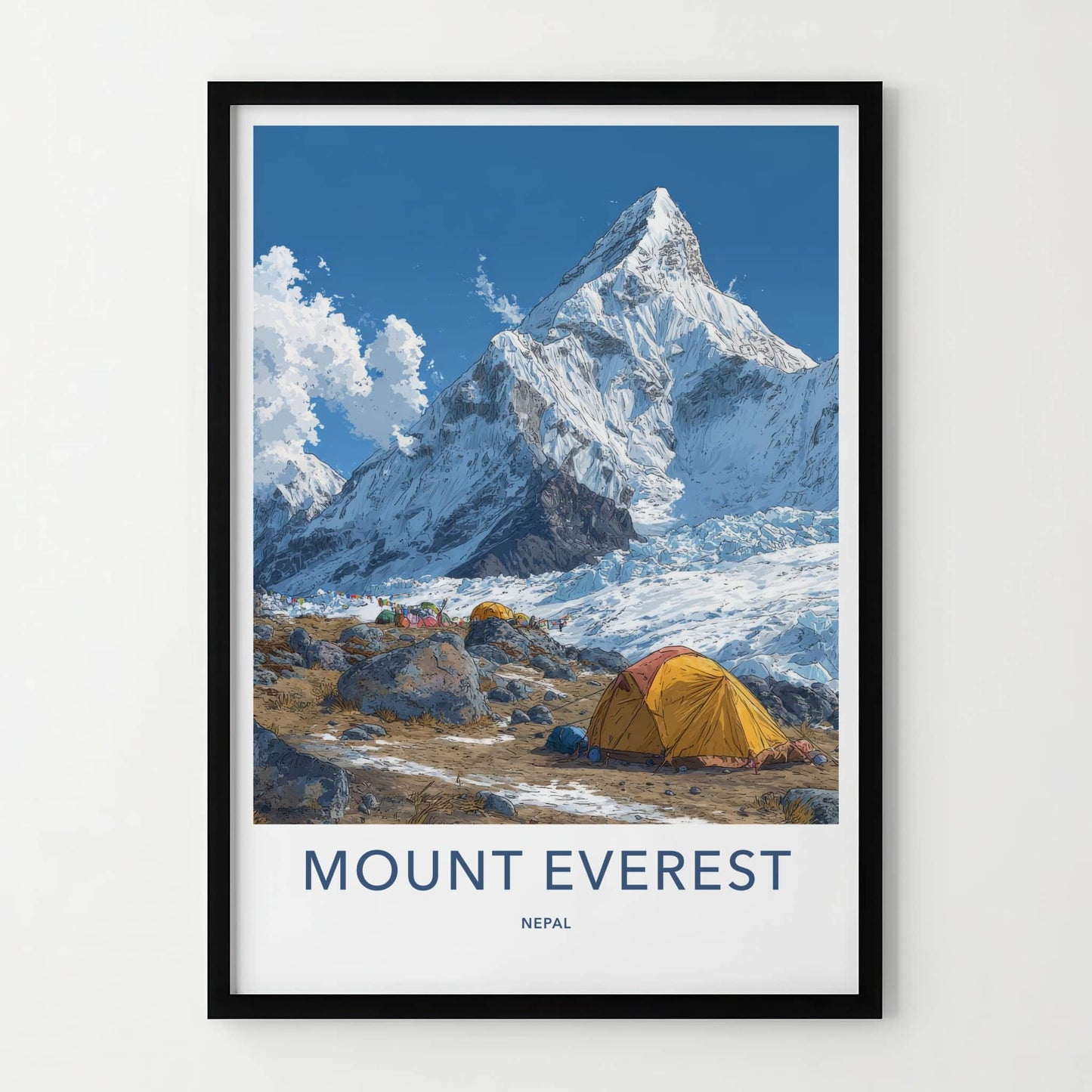 Mount Everest Poster Nepal Travel Art Snowy Mountain Peak Home Decor