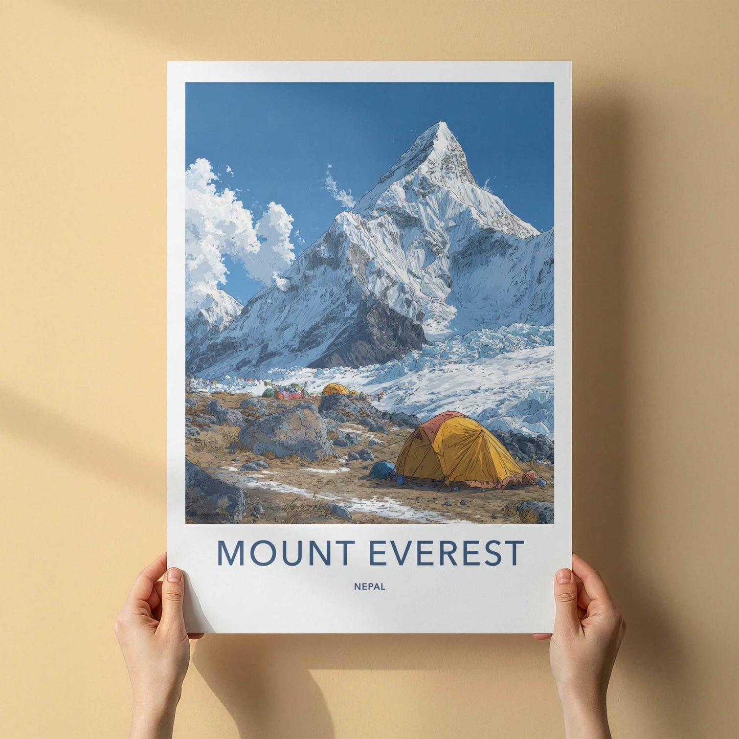 Mount Everest Poster Nepal Travel Art Snowy Mountain Peak Home Decor